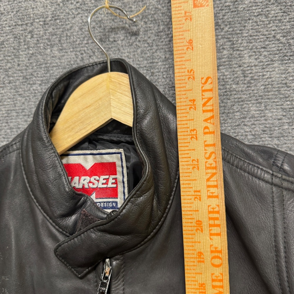 VTG Marsee Leather Jacket Men's Sz 38 Small Full Zip Motorcycle Grunge Black - Picture 10 of 16